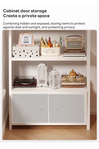 sharpdo Bedroom Bedside Multi-Layer Bookcase Shelf with Independent Storage Cabinet