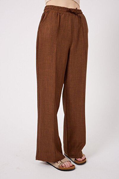 Irmak Kerekli Pantaloni largi cu picioare lungi Palazzo din amestec de in pentru femei 1607