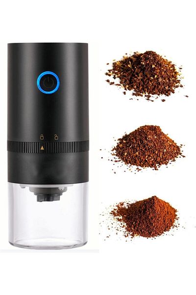 fulina Electric Coffee Grinder,with Adjustable Settings,High-precision Ceramic Burrs,Rechargeable,Black