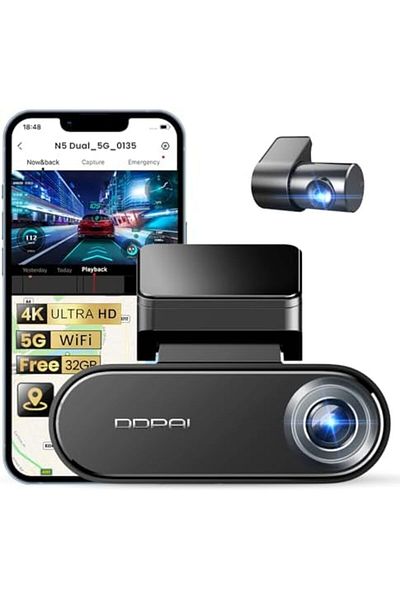 DDPAI DDPAI 4K Dash Cam for Cars, Front and Rear 2160P+1080P Dashcam Built-in 32G eMMC ADAS 5G WiFi GPS wi