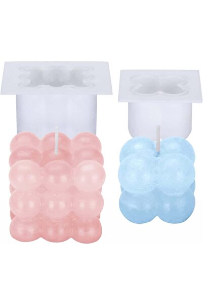 EKKONG Set de 2 matrițe pentru lumânări EKKONG, albe, silicon