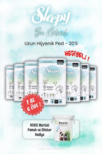 Sleepy Buy 7 Pay 6 Sleepy Bio Natural Hygienic Pads 20's and Rosie