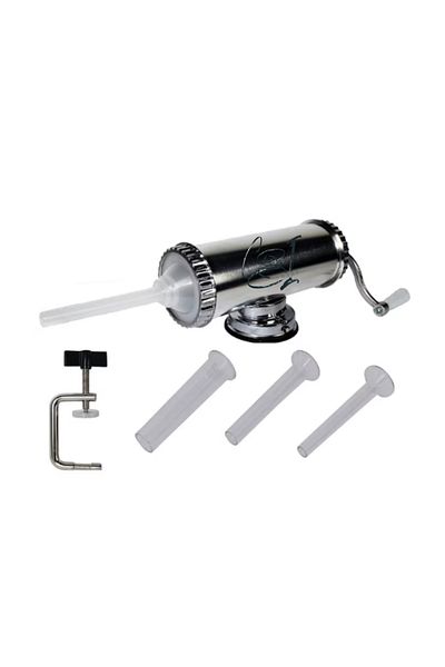 COBI SMART® Sausage filling machine, horizontal stainless steel, 2.5 kg, 5 funnels included, suction cup attachment