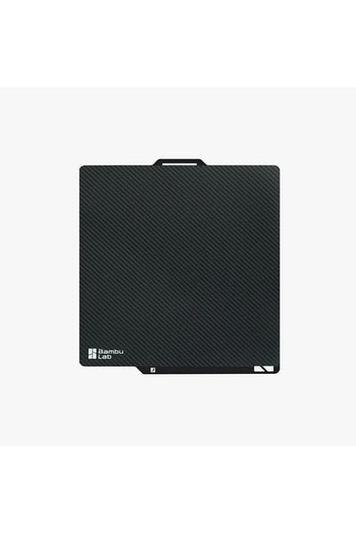 Bambu Lab 3D printer printing plate, 3D effect, Carbon Fiber Surface texture