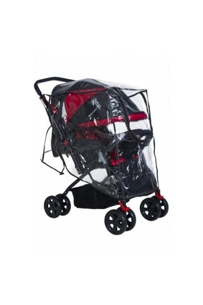 Tois Baby Elastic Baby Stroller Raincoat + Stroller Net (Black)