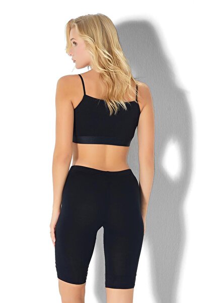 Jiber Women's Black Knee-Length Leggings 571