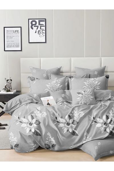Donetella 4-Piece Printed Duvet Cover Set, Single Size 160x220cm, Microfiber, (Whitout Filler).
