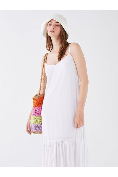 LC Waikiki Lcw V-Neck Straight Strap A-Line Women's Dress Fast Fashion