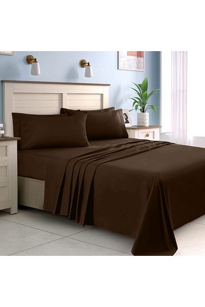 Five Store Bed sheet made of 100% ranforce cotton, density 120 g/sqm, Brown, 180/220cm