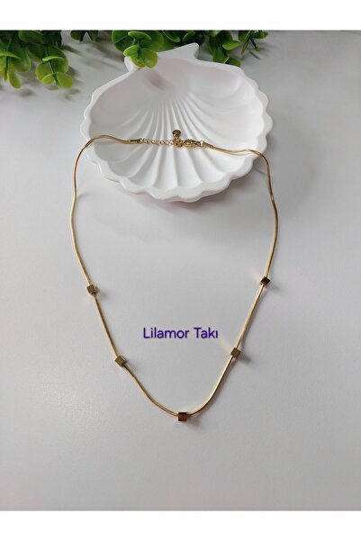 Lilamor Çelik Küp Dorika Zincir Kolye