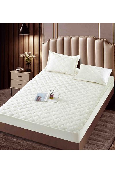 CHIRASO CHIRASO Bed Topper Set, VELVET, ELASTIC 140x200+30cm and 2 Pillowcases 50x70cm, white
