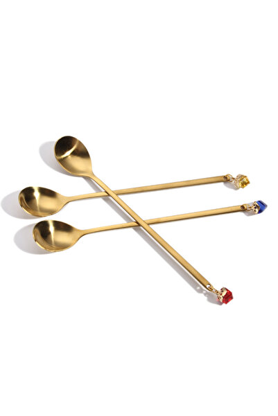 sharpdo 6-Piece Stainless Steel Coffee Spoon Set Gold