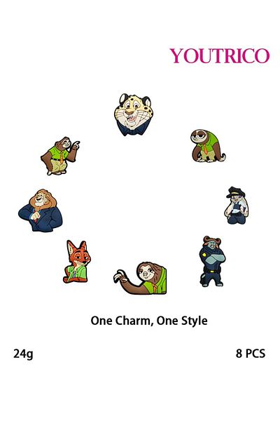 Youtrico 8pcs Zootopia Jibbitz Charms for Crocs - PVC Slipper Ornament