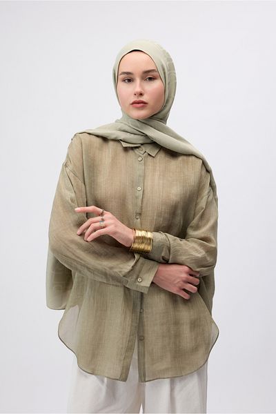 Qef Silk Jacquard Monogram Shawl Sand Beige