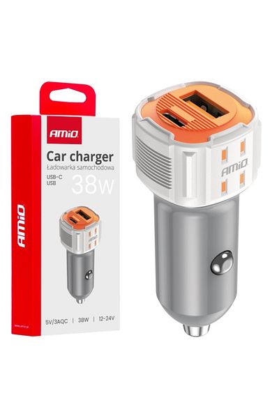 AMIO Încărcător USB-A + USB-C 38W 12/24V AMIO