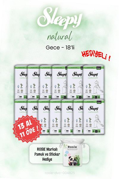 Sleepy Buy 13 Pay 11 Natural Night 18 Pack Night and Rosie