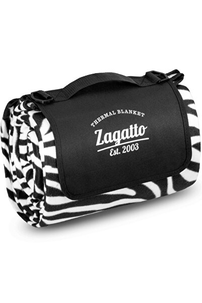 zagatto Αδιάβροχη κουβέρτα πικνίκ, ασπρόμαυρη, 200x200 cm, θερμική στρώση, 6–8 άτομα, ZG974