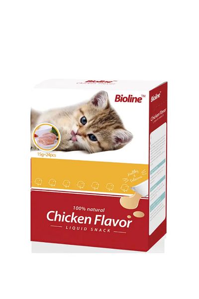 Bioline Chicken Cat Treats 15g x 24 - Delicious & Healthy Feline Snacks