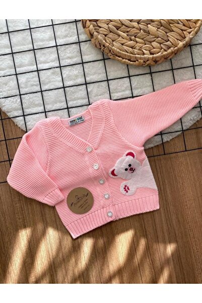 ArdenKids Pembe Ayıcıklı Örme Hırka