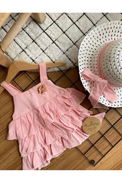 ArdenKids Pudra Katlı Elbise