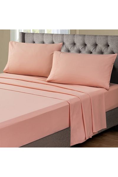 Five Store Cearsaf de pat din bumbac ranforce 100%, densitate 120 g/mp, Somon, 140/220cm