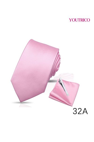 Youtrico Tie-7.5CM and Handkerchief 3PCS Handmade Formal Hanky Suit