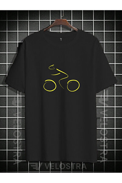 Velostra Bicicletă unisex cu imprimeu supradimensionat tricou