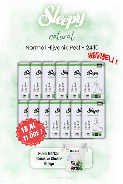 Sleepy Buy 13 Pay 11 Hygienic Pads 24 Pack Natural Normal and Rosie