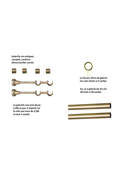 Perdegal Luna Classic Metal Gallery, Double, Antique Brass, 19mm x 4.0m, (antique gold)