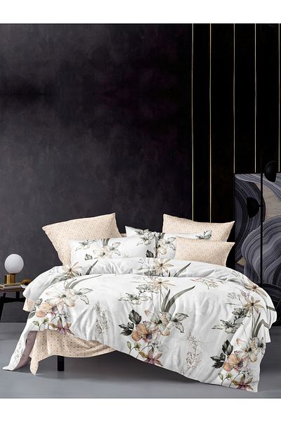 Donetella 4-Piece Printed Duvet Cover Set, Single Size 160x220cm, Microfiber, (Whitout Filler).
