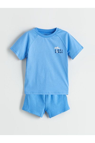 LC Waikiki Lcw Printed Baby Boy T-Shirt and Shorts 2-Piece Fast Fashion