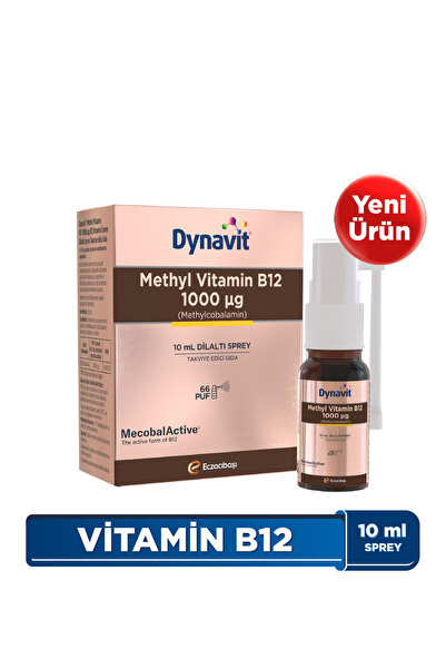 Dynavit Methylcobalamin Vitamin B12 1000mcg 10mL Dilaltı Sprey- Aile Boyu Met...