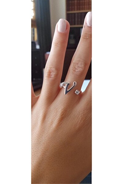 stainless steell Kişiye Özel Harfli Ayarlanabilir Yüzük - İsim Baş Harfi Yüzü...