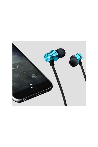 TECHSTAR Căști sport wireless Bluetooth BT4, impermeabile, tip căști intraauriculare, microfon încorporat, albastre
