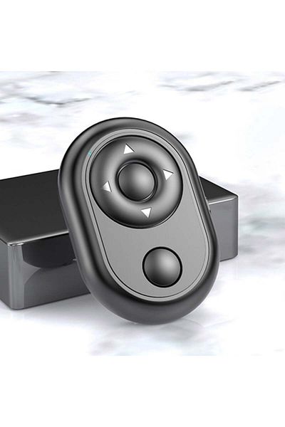 TECHSTAR ® Mini Wireless Remote Control, Black, Bluetooth, Camera Control, Timer, Player Control, No