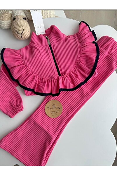 ArdenKids 3-10 Yaş Fuşya Fitilli Fermuar Detaylı Alt Üst Takım