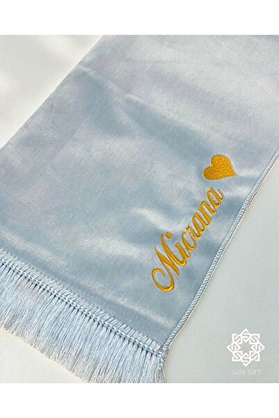 Safa Gift İsim Yazılı Kişiye Özel Lüks Kadife Seccade, Tesbih Hediyeli Bohçal...