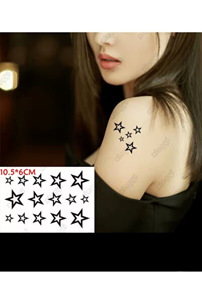 MutluBiDünya Yıldız Tatoo Vücut Aksesuarı Yapıştırma Sticker Aksesuar