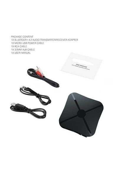 TECHSTAR ® Kn319 Audio Transmitter And Receiver, Bluetooth 4.2, Wireless, 2in1, Real Stereo, Tv Adapt