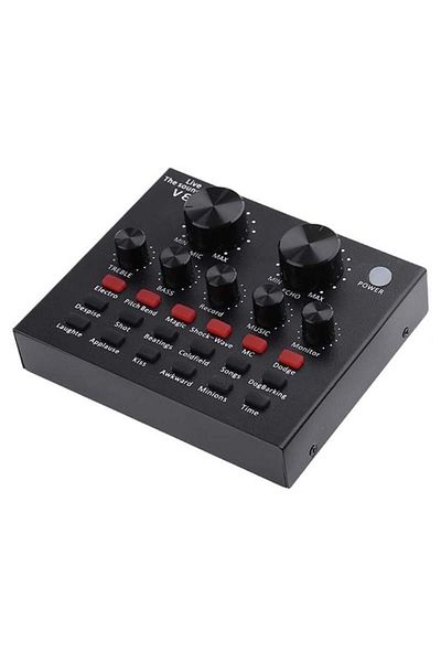 TECHSTAR ® V8 Webcast Sound Card, USB Audio Interface, Black