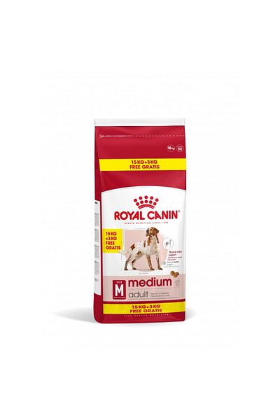 Royal Canin Hrană uscată Royal Canin Medium Adult pentru câini de talie medie, 15 kg + 3 kg gratuit