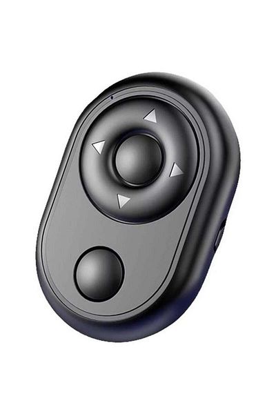TECHSTAR ® Mini Wireless Remote Control, Black, Bluetooth, Camera Control, Timer, Player Control, No