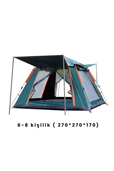 Yussraw 6-8 kişi kamp çadırı seti taşınabilir otomatik 270*270*170+lamba+yatak+yastık+pompa+hoparlör