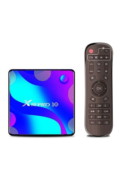 TECHSTAR Box TV X88 Pro10, 4K, HDR, Android 10, 2GB RAM, 16GB ROM, Rockchip RK3318, Quad Core, WiFi 5G+2G, Negru