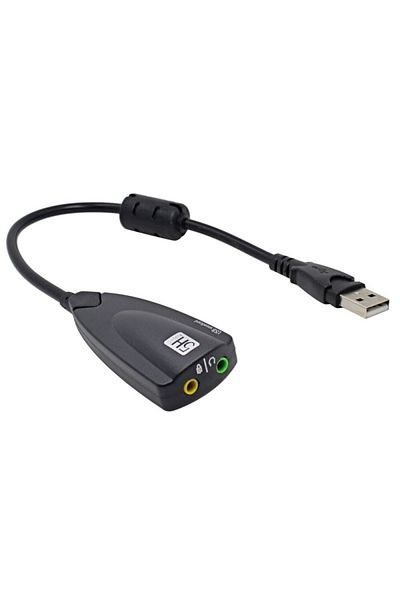 TECHSTAR ® 5HV2 Audio Adapter, USB 2.0, 2 x 3.5mm Audio Jack, Microphone, LineOut, Virtual Surround