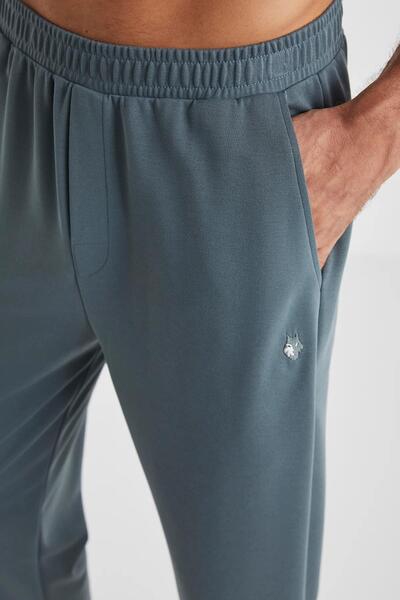 First Touch Ανδρικό καλοκαιρινό σετ πιτζάμες – κοντομάνικο μπλουζάκι με λαιμόκοψη και μασίφ παντελόνι, πράσινο χρώμα C8T0N4