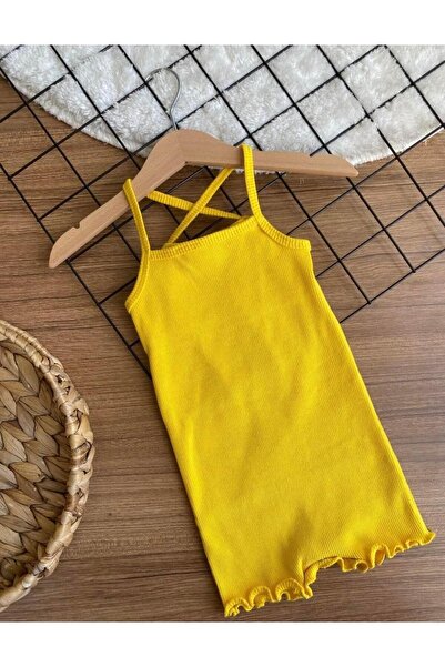 ArdenKids Sarı Çapraz Askılı Sırt Detay Tulum