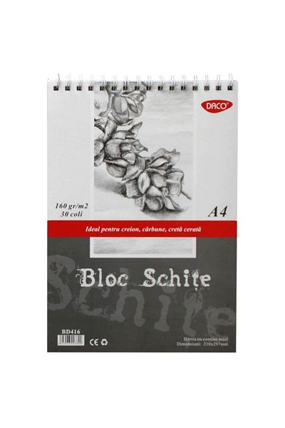 daço Daco Sketch Pad A4, 30 Tabs, 160 gsm, White Paper