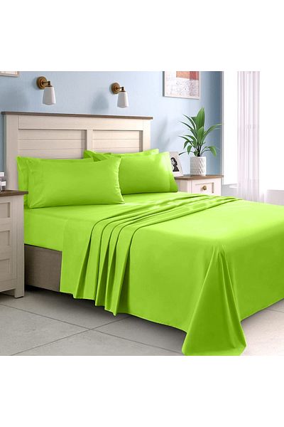 Five Store Bed sheet made of 100% ranforce cotton, density 120 g/m2, Green, 180/220cm