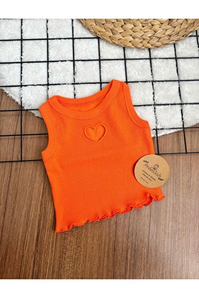 ArdenKids 2-7 Yaş Turuncu Kalpli Crop Top